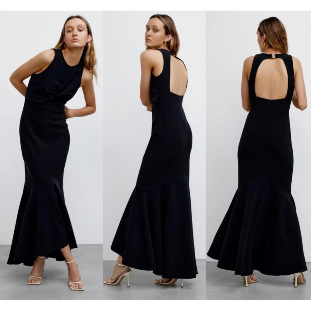 NWT SIGNIFICANT OTHER‎ Ezra Open‑Back Mermaid Gown Black Sz 4 $286